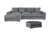 Picture of WINSTON Corduroy Velvet Modular Sectional  Sofa (Grey) - Facing Right with Ottoman (4PC Set )