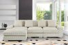 Picture of WINSTON Corduroy Modular Sectional Sofa (Beige) - Chaise Facing Right with Ottoman (4PC Set)