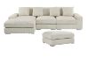 Picture of WINSTON Corduroy Modular Sectional Sofa (Beige) - Chaise Facing Right with Ottoman (4PC Set)