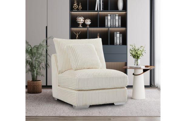 Picture of WINSTON Corduroy Velvet Modular Sofa (Beige) - Armless Chair