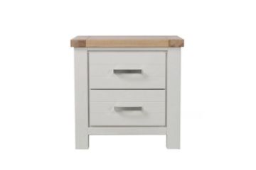 Picture of SICILY 2-Drawer Bedside Table (Solid Wood with Ash Top)