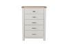 Picture of SICILY 5-Drawer Solid Wood with Ash Top Tallboy
