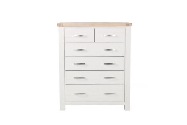 Picture of SICILY 6-Drawer Solid Wood with Ash Top Tallboy