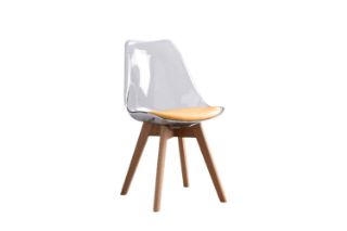 Picture of EFRON Dining Chair with Yellow Cushion (Clear) - Each