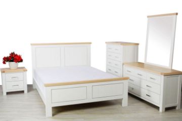 Picture of SICILY 4PC/5PC/6PC Solid Wood with Ash Top Bedroom Combo in Queen/King Size