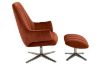 Picture of GATSBY Velvet Accent Chair with Ottoman (Rust Red)