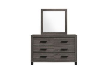 Picture of ROMNEY 6-Drawer Dresser with Mirror (Grey)