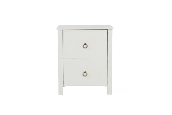 Picture of METRO 2-Drawer Bedside Table (White)