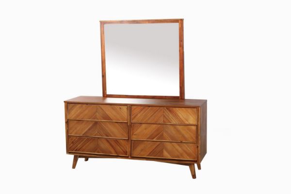 Picture of CLARENS 6-Drawer Dresser with Mirror (Solid Acacia Wood)