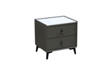 Picture of SHELL DREAM Sintered Stone 2-Drawer Bedside Table (Grey)