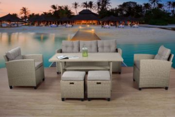 Picture of ALBANY 3+1+1 Seater Wicker Outdoor Dining Sofa Set