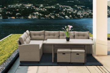 Picture of ALBANY Sectional Outdoor Dining Wicker Sofa Set