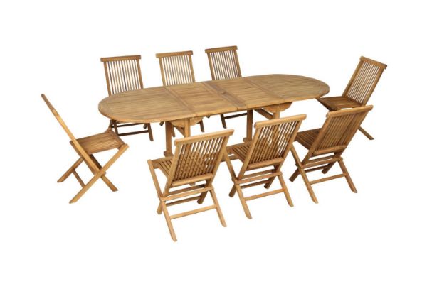 Picture of BALI 1.6M-2.4M Solid Teak Wood Extendable Outdoor Dining Set (7PC/9PC)