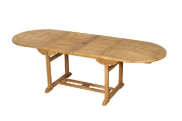 Picture of BALI Solid Teak Wood 1.6M-2.4M/1.8-2.4M Extendable Outdoor Oval Table