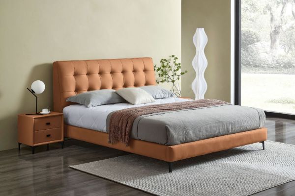 Picture of AUGUSTA Genuine Leather Queen/Super King Size Bed Frame (Brown)