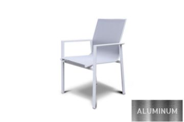 Picture of CARDIFF Aluminum Stackable Dining Chair (White and Grey)