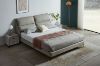 Picture of ROMEO Genuine Leather Queen Size Bed Frame (Light Grey) 