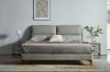 Picture of ROMEO Genuine Leather Queen Size Bed Frame (Light Grey) 