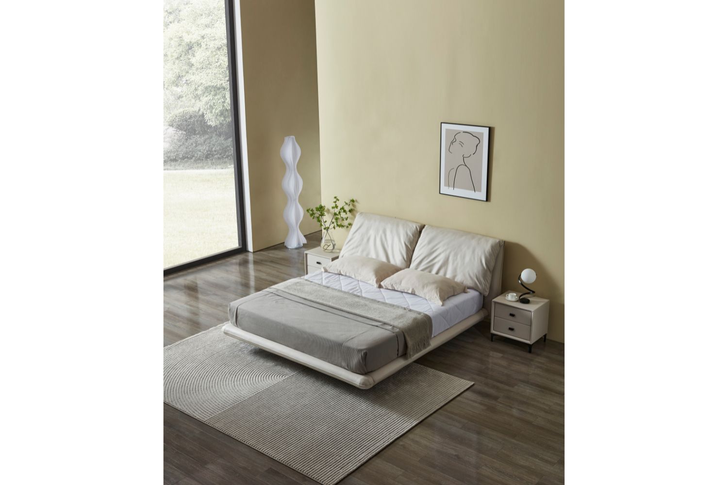 HOVER Float Bed Frame (White) Queen