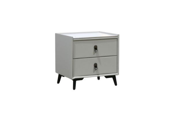Picture of AUGUSTA 2-Drawer Sintered Stone Top Bedside Table (Light Grey)