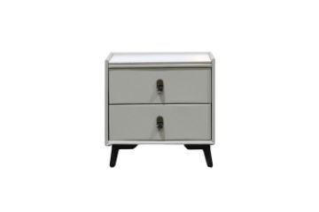 Picture of AUGUSTA 2-Drawer Sintered Stone Top Bedside Table (Light Grey)