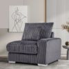 Picture of WINSTON Corduroy Modular Sectional Sofa (Grey) - Single LAF Armchair