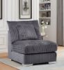 Picture of WINSTON Corduroy Velvet Modular Sectional Sofa (Grey) - Single LAF Armchair
