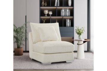 Picture of WINSTON Corduroy Modular Sectional Sofa (Beige) - Single RAF Armchair 
