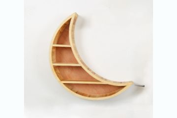 Picture of CRESCENT MOON 55cmx35cm Wooden Wall Shelf