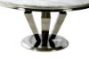Picture of NUCCIO 137 Marble Top Stainless Round Dining Table (Light Grey)