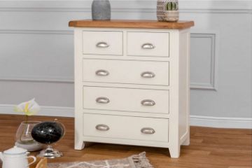 Picture of COCAMO Oak Top 2 Drawer 3 Chest / Tallboy (Grey)