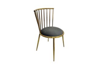 Picture of MARBELLO Gold Frame Velvet Dining Chair (Grey) - Each