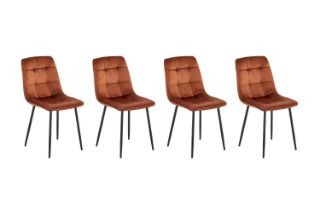 Picture of CAPITOL Velvet Dining Chair (Brown) - 4 Chairs in 1 Carton