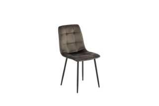 Picture of CAPITOL Velvet Dining Chair (Grey) - Single Chair
