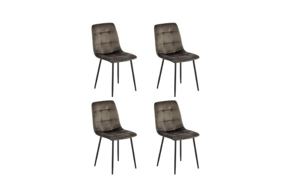 Picture of CAPITOL Velvet Dining Chair (Grey) - 4 Chairs in 1 Carton