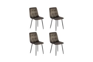 Picture of CAPITOL Velvet Dining Chair (Grey) - 4 in 1 Carton