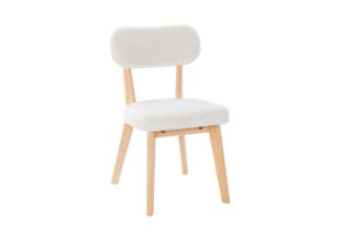 Picture of TALIA Teddy Fabric Dining Chair (White) - Single