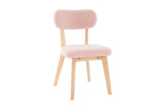 Picture of TALIA Teddy Fabric Dining Chair (Pink) - Single