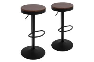 Picture of MASON Adjustable Swivel Gas Lift Bar Stool (Walnut) - 2 Stools in 1 Carton
