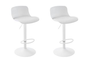 Picture of AIDEN Adjustable Swivel Gas Lift Bar Stool (White) - 2 Bar Chairs in 1 Carton