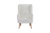 Picture of MOSSMAN Teddy Fabric Armchair/Sofa Lounge Chair with Natural Wood Legs (Creamy White)