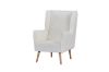 Picture of MOSSMAN Teddy Fabric Armchair/Sofa Lounge Chair with Natural Wood Legs (Creamy White)