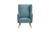 Picture of MOSSMAN Velvet Armchair/Sofa Chair with Natural Wood Legs (Aque Green)