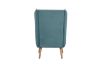 Picture of MOSSMAN Velvet Armchair/Sofa Chair with Natural Wood Legs (Aque Green)