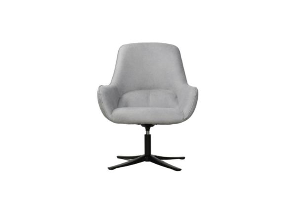 Picture of ASHER Velvet Lounge Chair  With Ottoman (Light Grey)