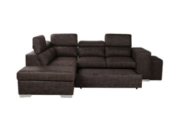 Picture of CASSIA Sectional Sofa/Sofa Bed with Storage & Ottoman (Brown)