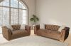 Picture of MALMO Velvet Sofa Range with Pillows (Brown) - 1 Seater