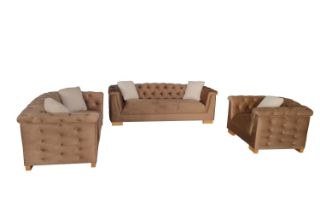 Picture of MALMO Velvet Sofa Range with Pillows (Cream) - 3+2+1 Sofa Set