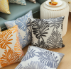 Picture of PALM LEAVES 3D Jacquard Pillow Cushion with Inner (45x45) - Dark Grey