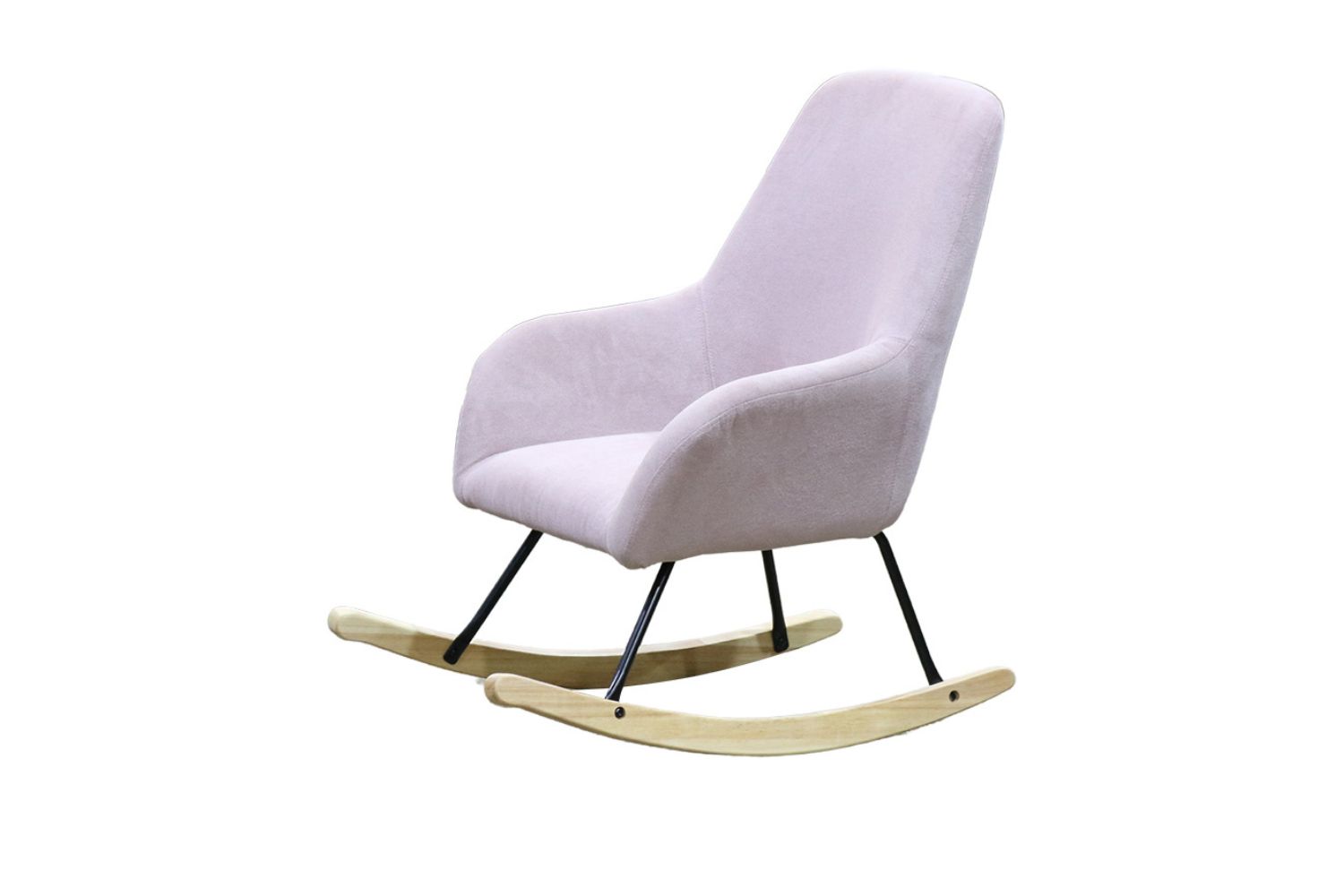 MILA Velvet Rocking Chair (Light Pink)